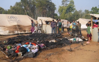 Kachin IDP camp fire